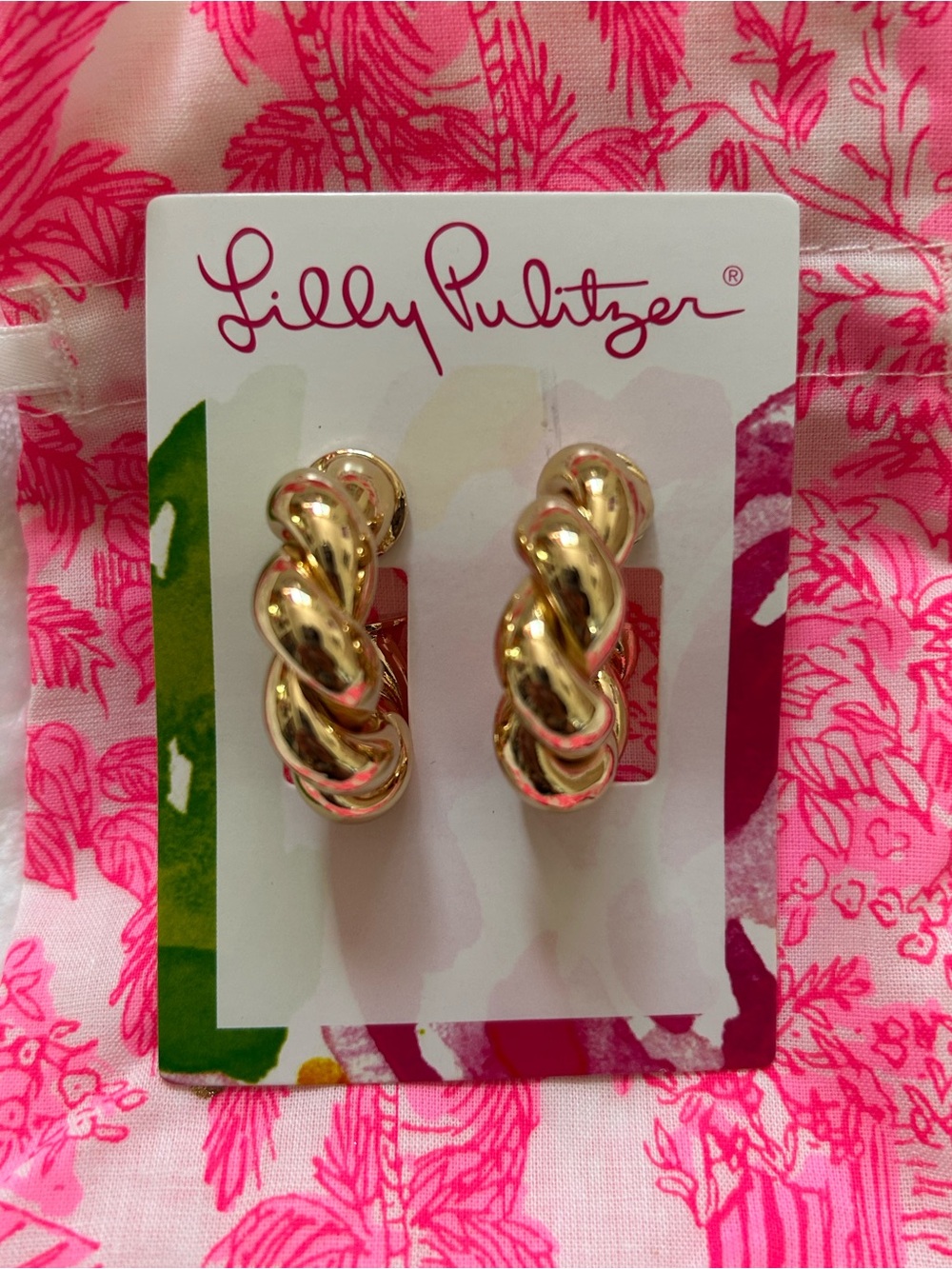 Lilly Pulitzer Island Escape Hoop Earrings NWT
